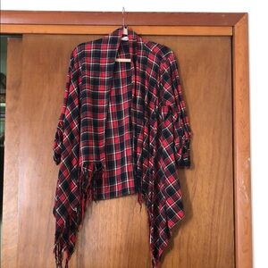 Million Bullpup Red and Blue Plaid Shawl
